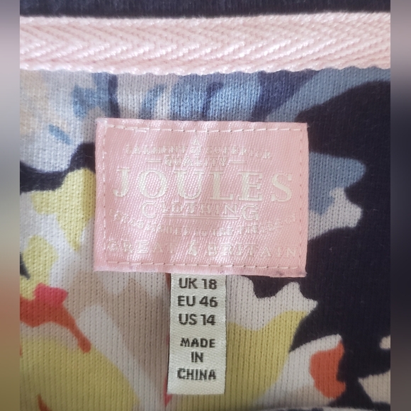 Joules Navy Blue Floral Riviera Print Short Sleeve T-Shirt Dress - Picture 8 of 10